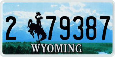 WY license plate 279387