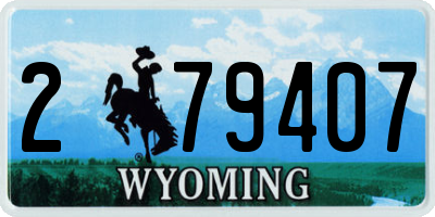 WY license plate 279407
