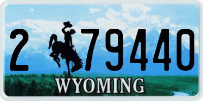 WY license plate 279440