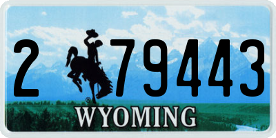 WY license plate 279443