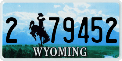 WY license plate 279452