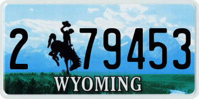 WY license plate 279453