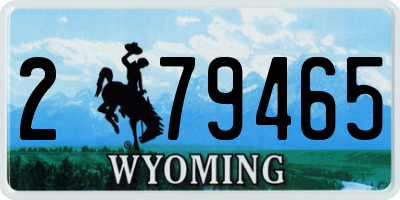 WY license plate 279465