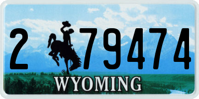 WY license plate 279474