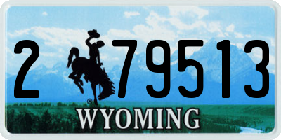 WY license plate 279513