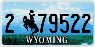 WY license plate 279522