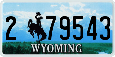 WY license plate 279543