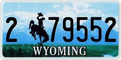 WY license plate 279552