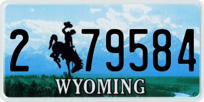 WY license plate 279584