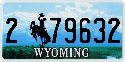 WY license plate 279632