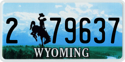WY license plate 279637