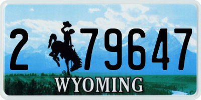 WY license plate 279647