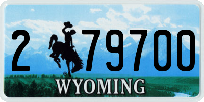 WY license plate 279700