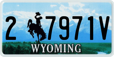 WY license plate 27971V