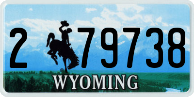WY license plate 279738