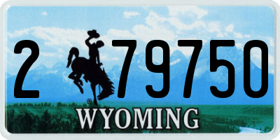 WY license plate 279750