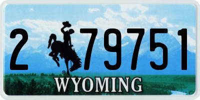 WY license plate 279751