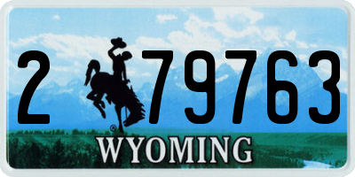 WY license plate 279763
