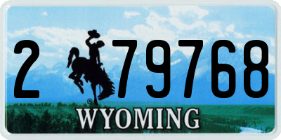 WY license plate 279768