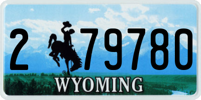 WY license plate 279780
