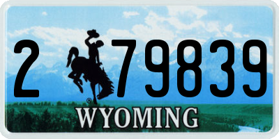 WY license plate 279839