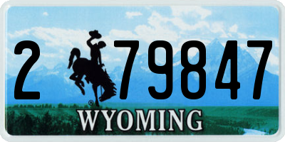 WY license plate 279847