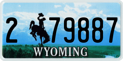 WY license plate 279887