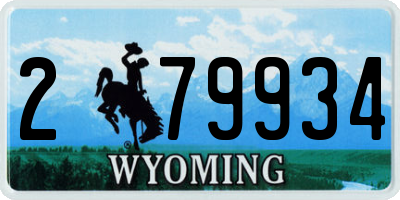 WY license plate 279934
