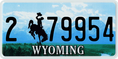 WY license plate 279954