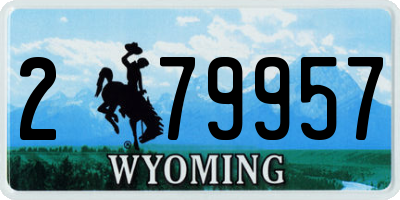 WY license plate 279957