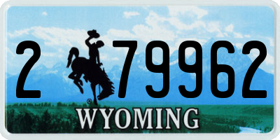 WY license plate 279962