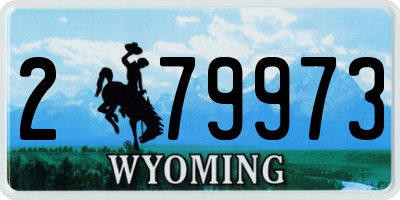 WY license plate 279973
