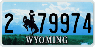 WY license plate 279974