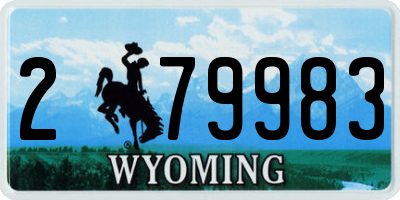 WY license plate 279983