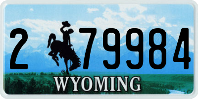 WY license plate 279984