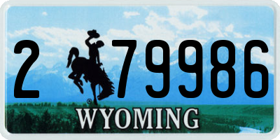 WY license plate 279986