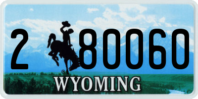 WY license plate 280060