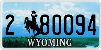 WY license plate 280094