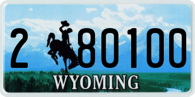 WY license plate 280100