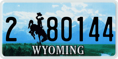 WY license plate 280144