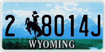 WY license plate 28014J