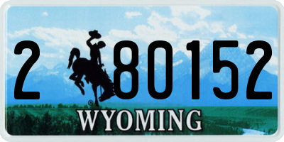WY license plate 280152
