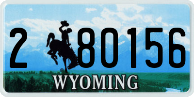 WY license plate 280156
