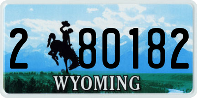 WY license plate 280182
