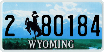 WY license plate 280184
