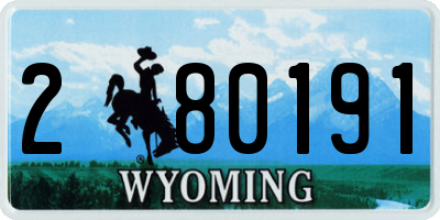 WY license plate 280191