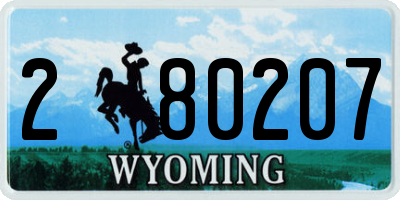 WY license plate 280207