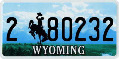 WY license plate 280232