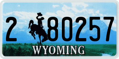 WY license plate 280257