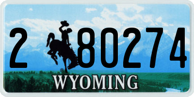 WY license plate 280274